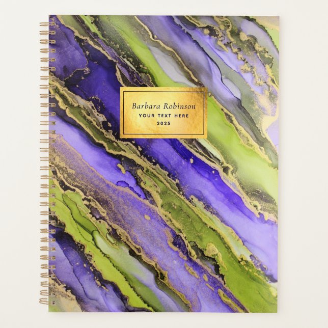 Agenda Resumen Relieve metalizado dorado morado verde neg (Anverso)