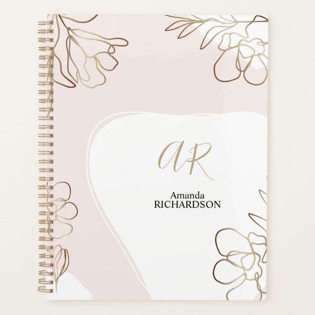 Agenda Resumen Rubor Pink and Gold Planner (Anverso)