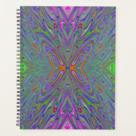 Agenda Resumen Trippy Purple, Naranja y mariposa verde