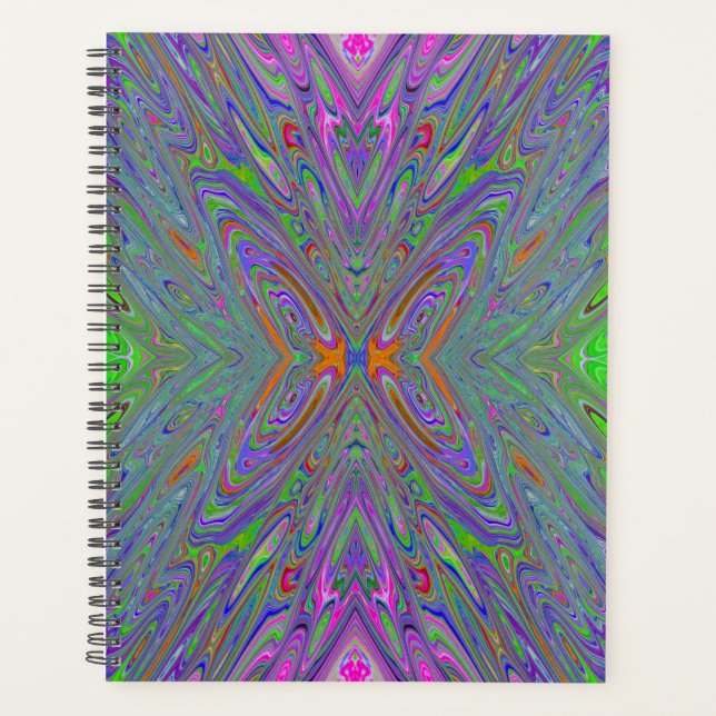 Agenda Resumen Trippy Purple, Naranja y mariposa verde (Anverso)