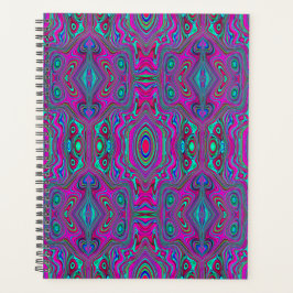 Agenda Resumen trippy retro magenta, azul y verde