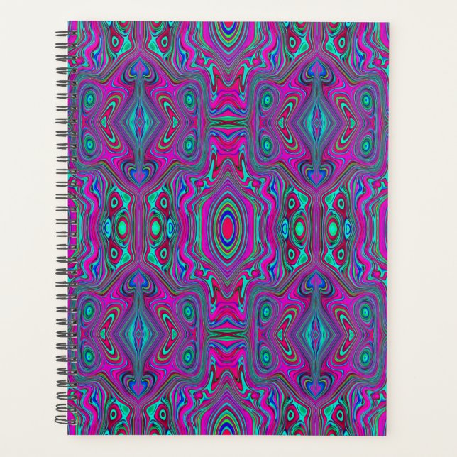 Agenda Resumen trippy retro magenta, azul y verde (Anverso)