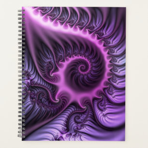 Agenda Resumen Vivid Guay Pink Purple Fractal Art Spiral