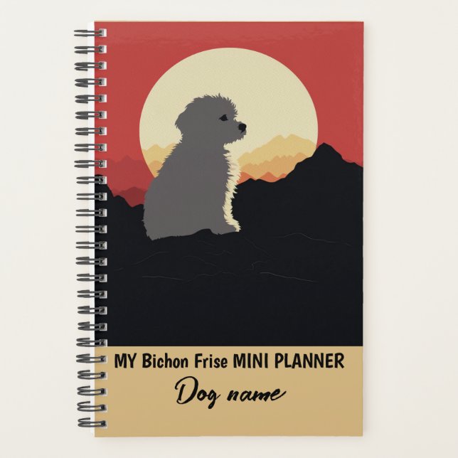 Agenda Retrato de Bichon Frise de mi Personalizado Dog Na (Anverso)