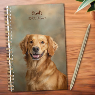Agenda Retrato de Golden Retriever personalizado anualmen