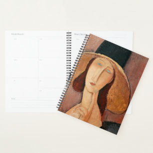 Agenda Retrato de Jeanne Hebuterne en un gran gorra