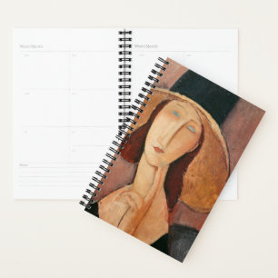 Agenda Retrato de Jeanne Hebuterne en un gran gorra