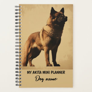 Agenda Retrato de mi Personalizado Dog Name Akita