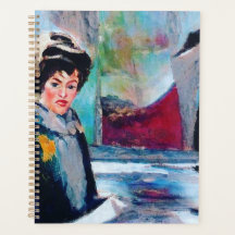 Retrato de mujer vintage con fondo abstracto