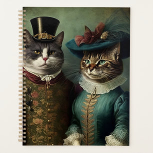 Agenda Retrato de una pareja de gatos con ropa de abrigo