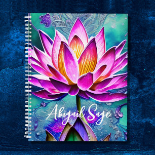 Agenda Retrato personalizado de flor de Lotus rosa