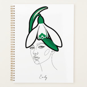 Agenda Retrato personalizado de la flor de nacimiento de