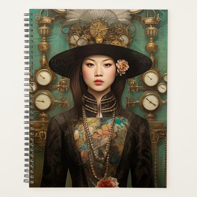 Agenda Retrato Steampunk de una dama (Anverso)