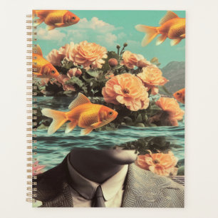 Agenda Retrato Surrealista con Flores de Goldfish y Océan