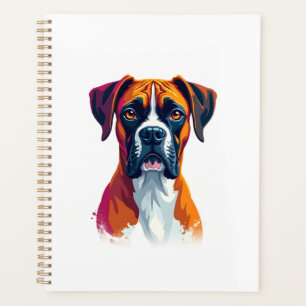 Agenda Retrato vintage de perro boxer Color Splash Pop Ar