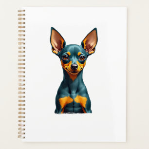 Agenda Retrato vintage del Pinscher miniatura Engra color