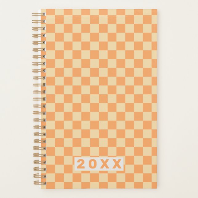 Agenda Retro Amarillo Naranja Ajedrezado 2026 (Anverso)