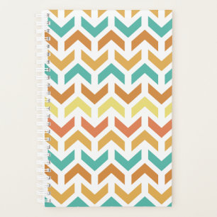 Agenda Retro Arrows Chevron Naranja Oro Verde azulado