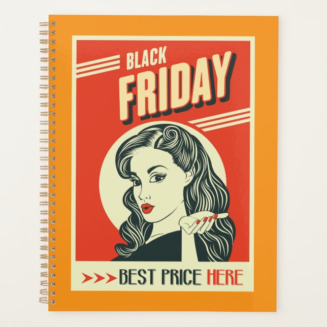 Agenda Retro Black Friday Pop Art Pin-Up Girl (Anverso)