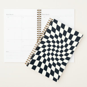 Agenda Retro Black White Checks Warped Checkered