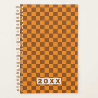 Agenda Retro Brown Orange Checkerboard 2026