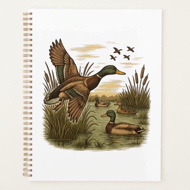 Agenda Retro-Flying-Mallard-Duck-Hunting (Anverso)