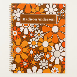Agenda Retro Garden Groovy 70 Flores Brown y Naranja