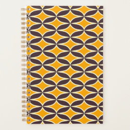 Agenda Retro geometric pattern yellow and brown leaf
