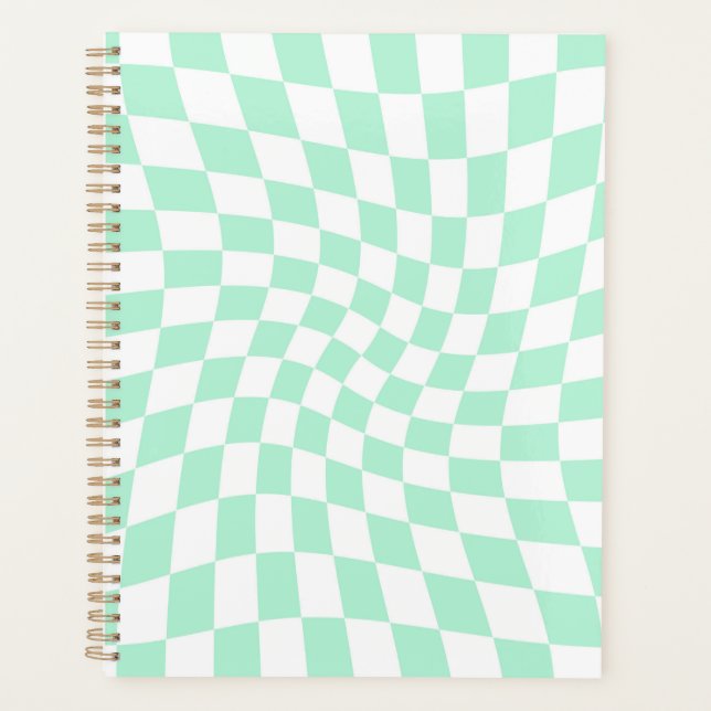 Agenda Retro Mint Checks Warped Checkerboard Checkered (Anverso)