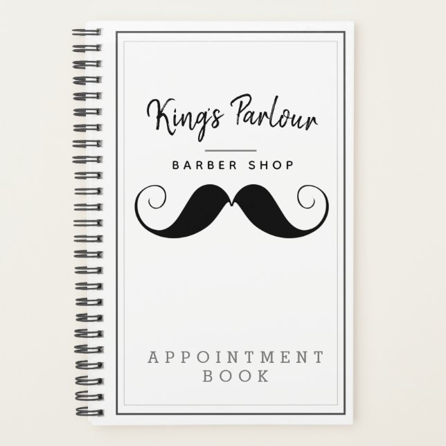 Agenda Retro Mustache Barber Shop Libreta de citas / (Anverso)