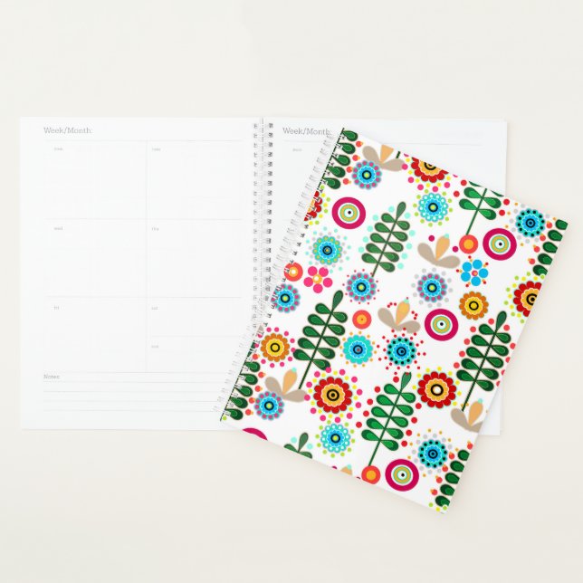 Agenda Retro, patrón de flor (Demostración)
