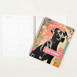 Agenda Retro Perro resumen Collage Scrapbooking