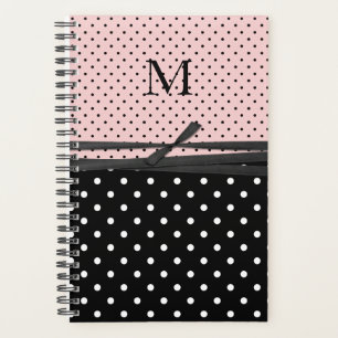 Agenda Retro Polka Dots Monogramed Daily Planner