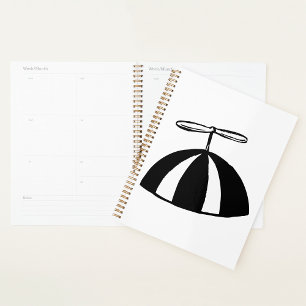 Agenda Retro Propeller Beanie Whimsical Negro y Blanco