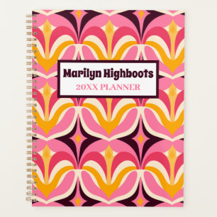 Agenda Retro rosa y amarillo