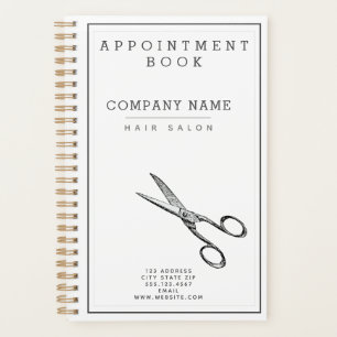 Agenda Retro Scissors Hairsalon Nombrado Libro /