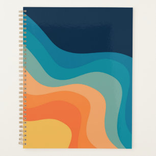 Agenda Retro style waves decoration