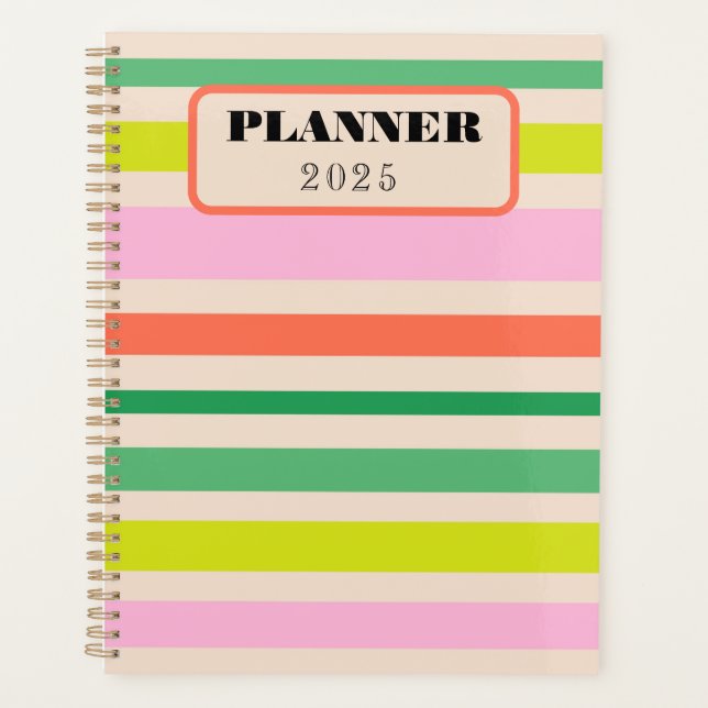 Agenda Retro vintage stripes yearly planner (Anverso)