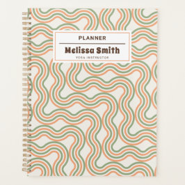 Agenda Retro Wavy Abstract Pattern Professional Planner