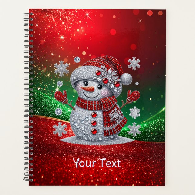Agenda Rhinestones Snowman Holiday Planner (Anverso)