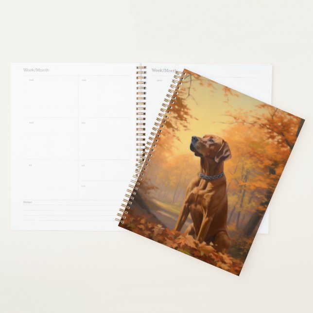 Agenda Rhodesian Ridgeback  en Otoño Hojas Caídas Inspira (Demostración)