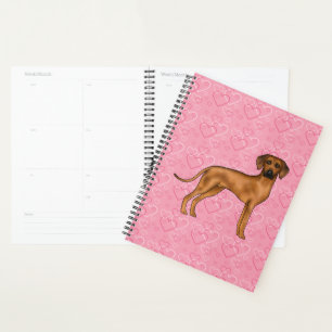 Agenda Ridgeback Rhodesia Perro Amor Patrón Corazón Rosa