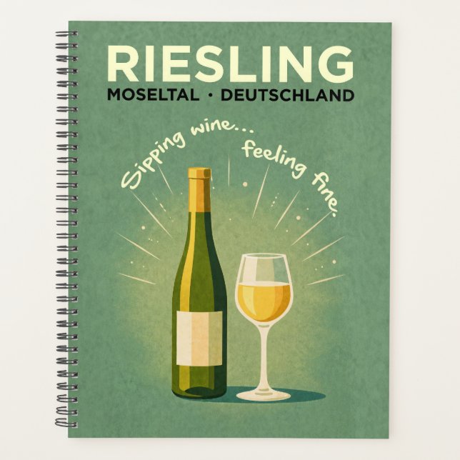 Agenda Riesling Moseltal Germany Vintage Travel Art (Anverso)