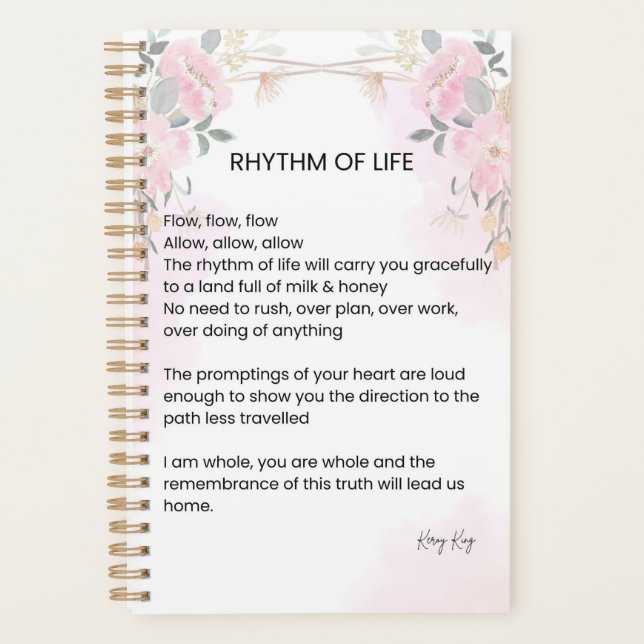 Agenda Ritmo de la vida - La esperanza llenó el poema (Anverso)