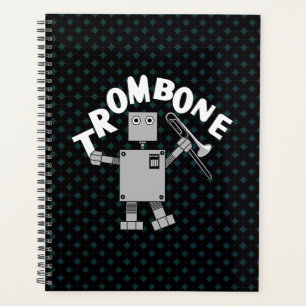 Agenda Robot de trombón de texto blanco