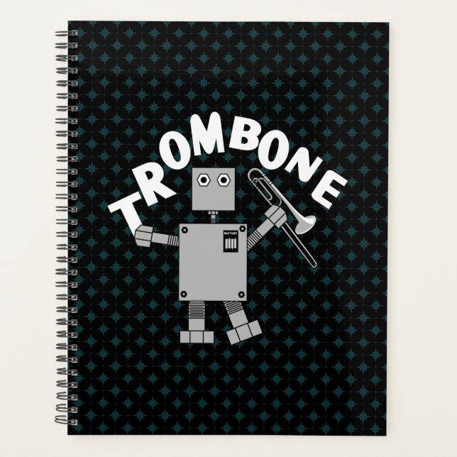 Agenda Robot de trombón de texto blanco (Anverso)