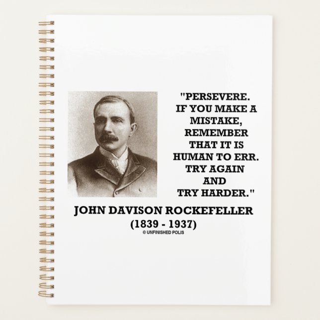 Agenda Rockefeller Perseverar Es Humano Intentar De Nuevo (Anverso)