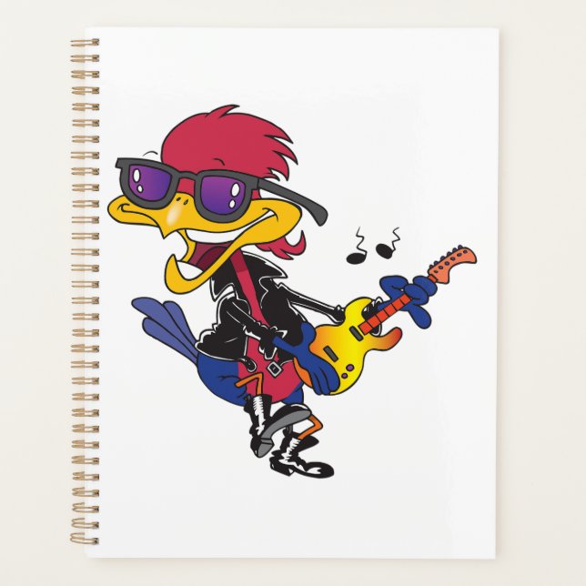 Agenda Rockstar Roadrunner Bird Playing Guitar (Anverso)