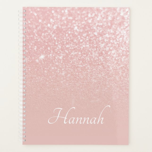 Agenda Rojizo Personalizado con Efecto Ombre de Brillo Ro (Anverso)