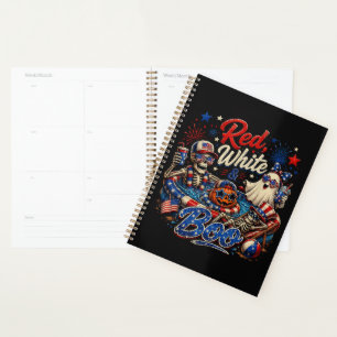 Agenda Rojo Blanco Y Boo Patriótico 4 De Julio